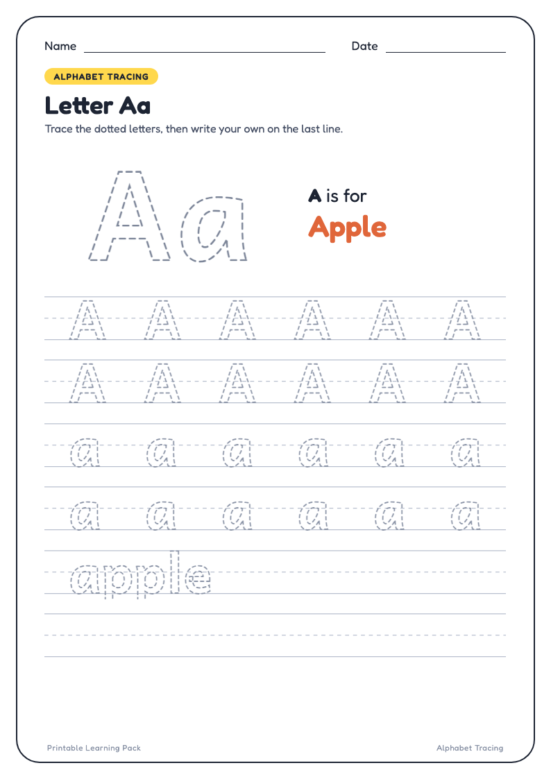 Alphabet Tracing sample